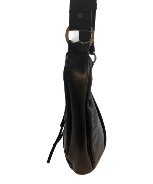 Yves Saint Laurent（イヴサンローラン）Yves Saint Laurent (イヴサンローラン) リヴゴーシュ レザー ホーボーショルダーバッグ ブラックの古着・服飾アイテム