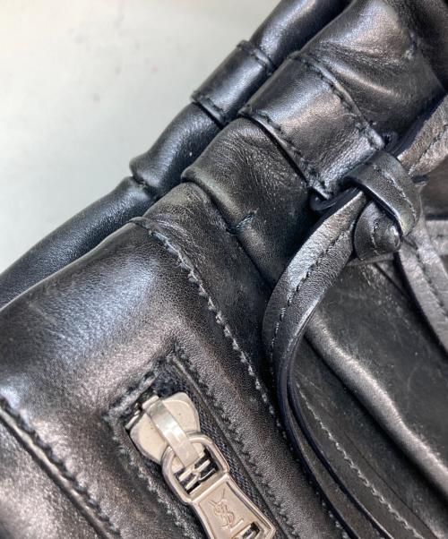 Yves Saint Laurent（イヴサンローラン）Yves Saint Laurent (イヴサンローラン) リヴゴーシュ レザー ホーボーショルダーバッグ ブラックの古着・服飾アイテム