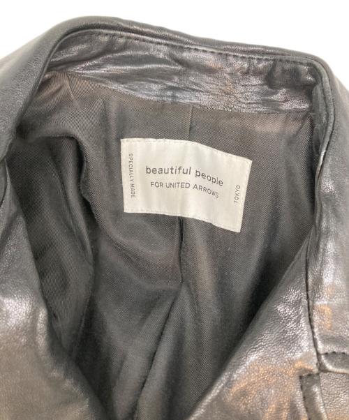 beautiful people（ビューティフルピープル）beautiful people (ビューティフルピープル) UNITED ARROWS (ユナイテッドアローズ) ラムレザージャケット ブラック サイズ:140の古着・服飾アイテム