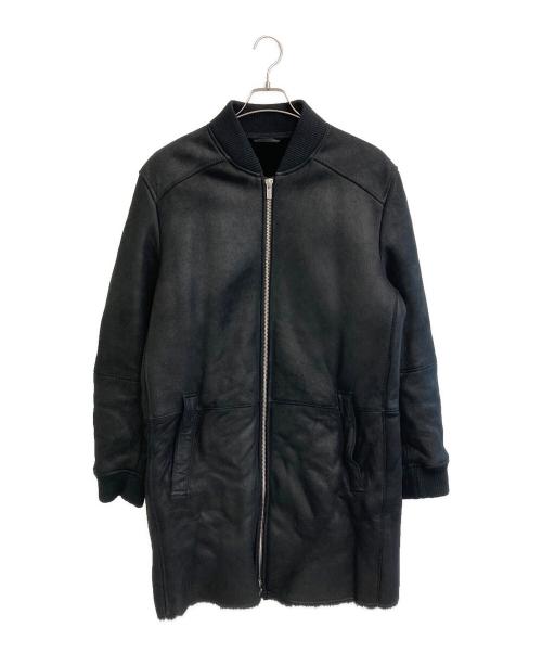 HUGO BOSS（ヒューゴ ボス）HUGO BOSS (ヒューゴ ボス) レザーボンバーコート ブラック サイズ:SIZE Lの古着・服飾アイテム