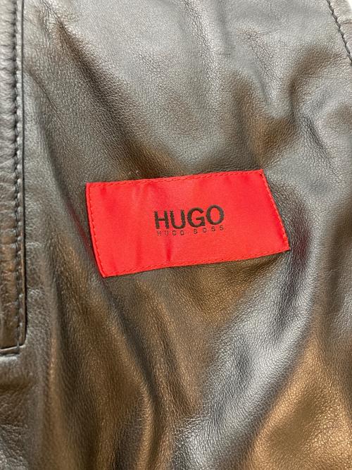 HUGO BOSS（ヒューゴ ボス）HUGO BOSS (ヒューゴ ボス) レザーボンバーコート ブラック サイズ:SIZE Lの古着・服飾アイテム
