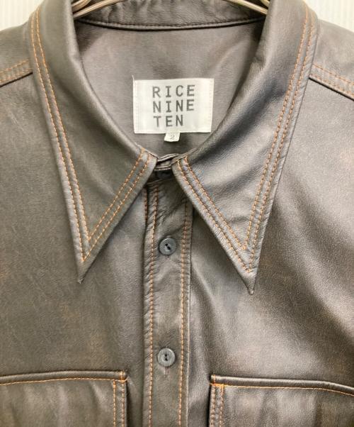 RICE NINE TEN（ライスナインテン）RICE NINE TEN (ライスナインテン) フェイクレザージャケット ブラウン サイズ:Mの古着・服飾アイテム