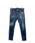 DSQUARED2（ディースクエアード）の古着「クラッシュ加工デニム」｜インディゴ