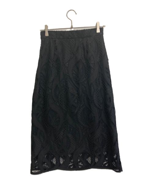 ANAYI（アナイ）ANAYI (アナイ) リーフコード刺繍スカート ブラック サイズ:SIZE S (36)の古着・服飾アイテム