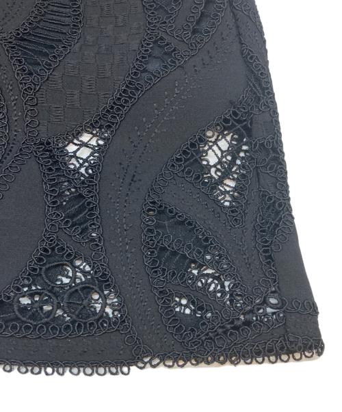 ANAYI（アナイ）ANAYI (アナイ) リーフコード刺繍スカート ブラック サイズ:SIZE S (36)の古着・服飾アイテム