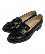 TOD'Sトッズ）の古着「フリンジ レザー ローファー」｜ブラック