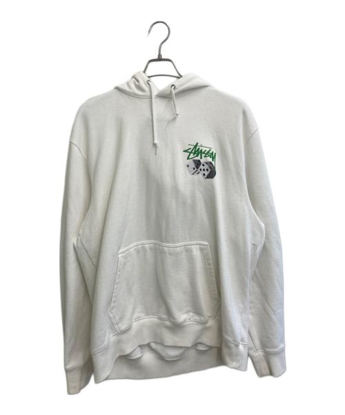 stussy（ステューシー）stussy (ステューシー) ダイスプリントパーカー ホワイト サイズ:SIZE XLの古着・服飾アイテム