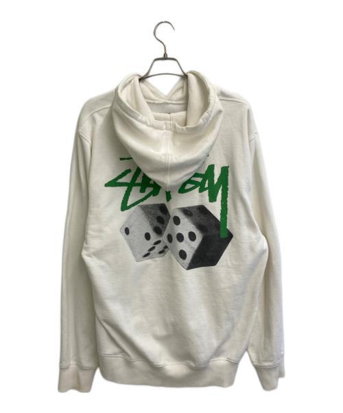 stussy（ステューシー）stussy (ステューシー) ダイスプリントパーカー ホワイト サイズ:SIZE XLの古着・服飾アイテム