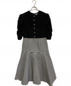 BORDERS at BALCONYボーダーズアットバルコニー）の古着「MERMAID DRESS」｜ブラック×ホワイト
