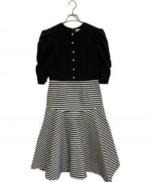 BORDERS at BALCONY（ボーダーズアットバルコニー）の古着「MERMAID DRESS」｜ブラック×ホワイト