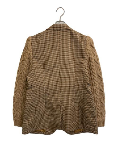 STUMBLY（スタンブリ―）STUMBLY (スタンブリ―) ケーブルニットスリーブジャケット ブラウン サイズ:38の古着・服飾アイテム