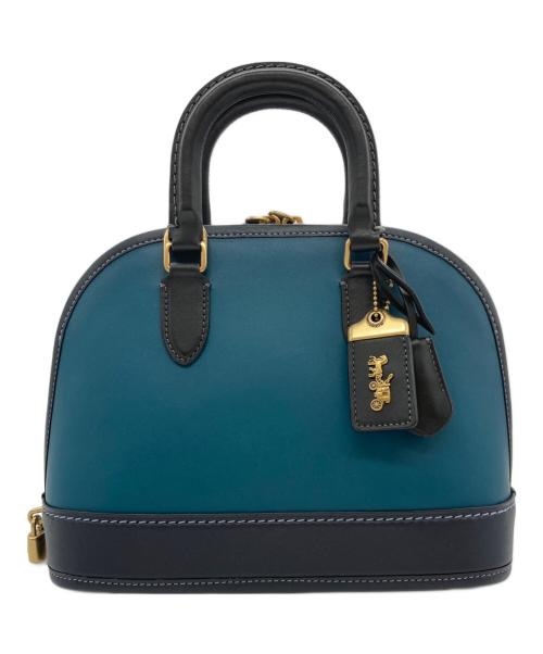 COACH（コーチ）COACH (コーチ) レヴェル バッグ・カラーブロック 2WAY レザー ショルダーバッグ ブルーの古着・服飾アイテム
