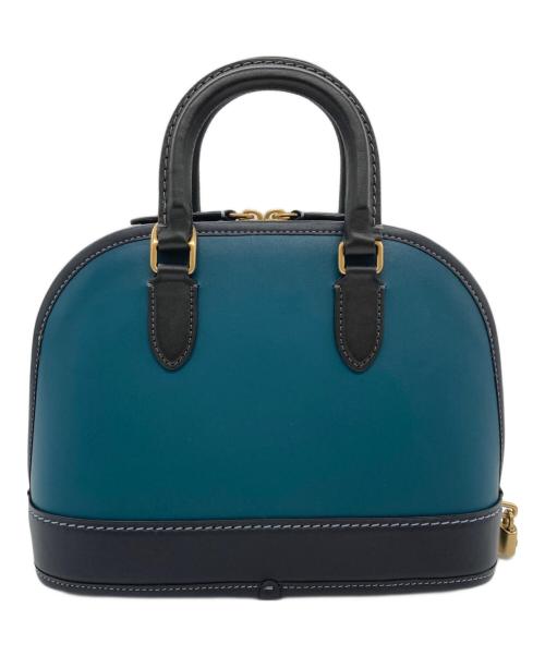 COACH（コーチ）COACH (コーチ) レヴェル バッグ・カラーブロック 2WAY レザー ショルダーバッグ ブルーの古着・服飾アイテム