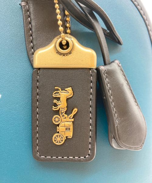 COACH（コーチ）COACH (コーチ) レヴェル バッグ・カラーブロック 2WAY レザー ショルダーバッグ ブルーの古着・服飾アイテム