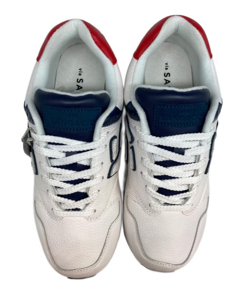 Sangacio（サンガッチョ）Sangacio (サンガッチョ) Tricolor レザースニーカー ホワイト サイズ:US6の古着・服飾アイテム