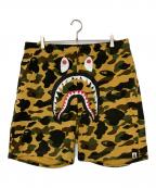 A BATHING APEアベイシングエイプ）の古着「1ST CAMO SHARK SWEAT SHORTS」｜ブラウン×カーキ