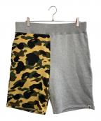 A BATHING APEアベイシングエイプ）の古着「1ST CAMO BACK SHARK SWEAT SHORT」｜グレー×ベージュ