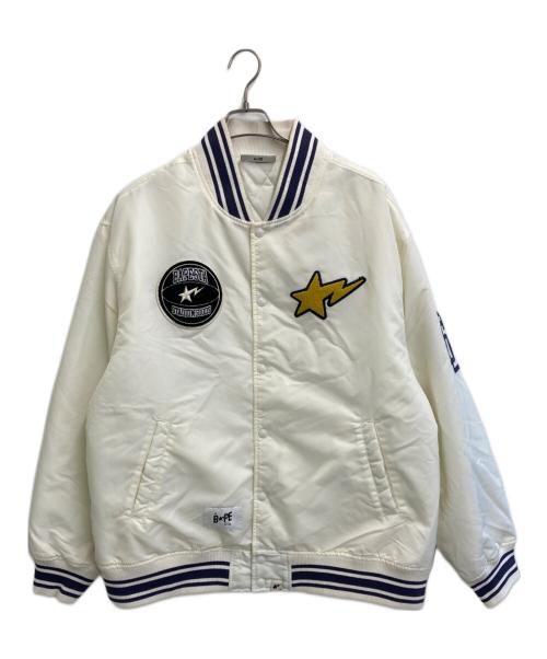BAPESTA（ベイプスタ）BAPESTA (ベイプスタ) VARSITY JACKET ホワイト×ネイビー サイズ:SIZE XXLの古着・服飾アイテム