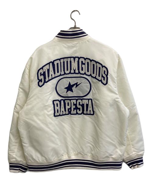 BAPESTA（ベイプスタ）BAPESTA (ベイプスタ) VARSITY JACKET ホワイト×ネイビー サイズ:SIZE XXLの古着・服飾アイテム