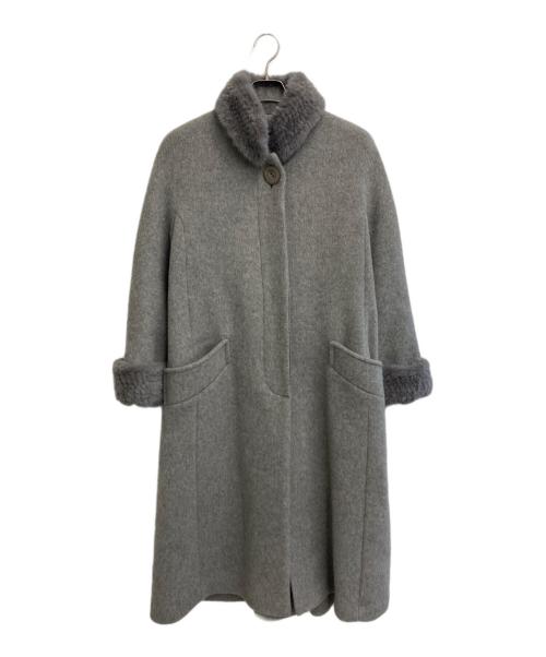 伊太利屋（イタリヤ）伊太利屋 (イタリヤ) ミンクファーウールコート グレー サイズ:SIZE 9の古着・服飾アイテム