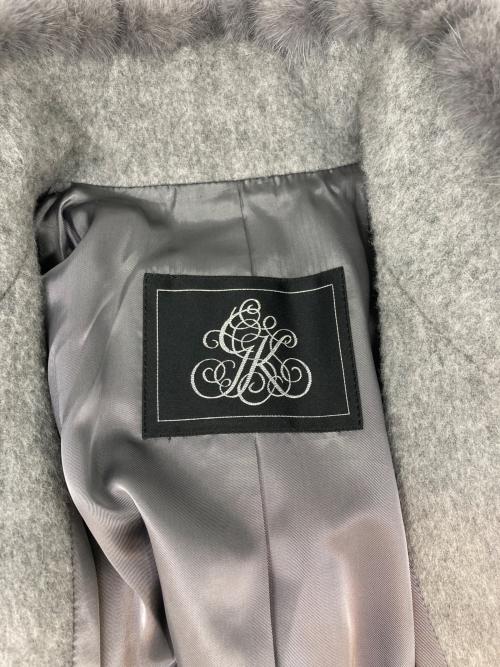 伊太利屋（イタリヤ）伊太利屋 (イタリヤ) ミンクファーウールコート グレー サイズ:SIZE 9の古着・服飾アイテム