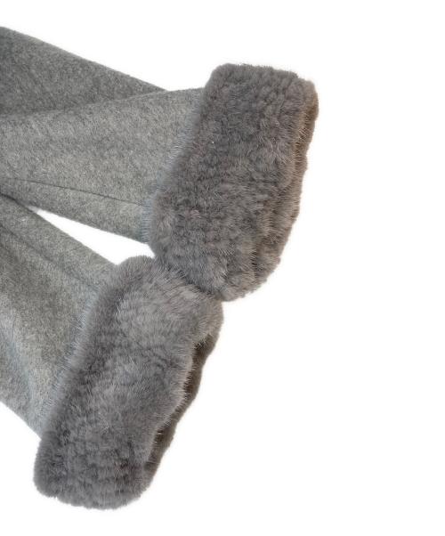 伊太利屋（イタリヤ）伊太利屋 (イタリヤ) ミンクファーウールコート グレー サイズ:SIZE 9の古着・服飾アイテム