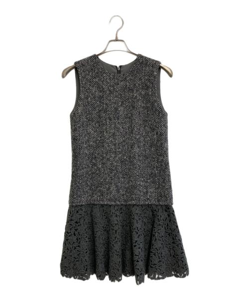 DOLCE & GABBANA（ドルチェ＆ガッバーナ）DOLCE & GABBANA (ドルチェ＆ガッバーナ) ツイードキリカエワンピース グレー サイズ:SIZE 38の古着・服飾アイテム