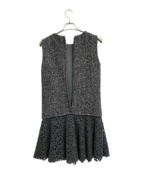 DOLCE & GABBANA（ドルチェ＆ガッバーナ）DOLCE & GABBANA (ドルチェ＆ガッバーナ) ツイードキリカエワンピース グレー サイズ:SIZE 38の古着・服飾アイテム