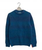 PAUL SMITH×Barbourポールスミス×バブアー）の古着「Saddleクルーネックニット」｜ブルー