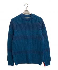 PAUL SMITH×Barbour（ポールスミス×バブアー）の古着「Saddleクルーネックニット」｜ブルー