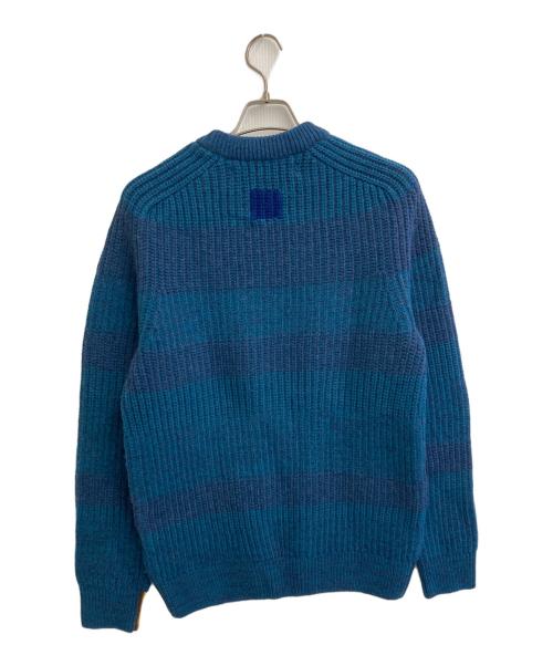 PAUL SMITH（ポールスミス）Paul Smith (ポールスミス) Barbour (バブアー) Saddleクルーネックニット ブルー サイズ:SIZE Sの古着・服飾アイテム