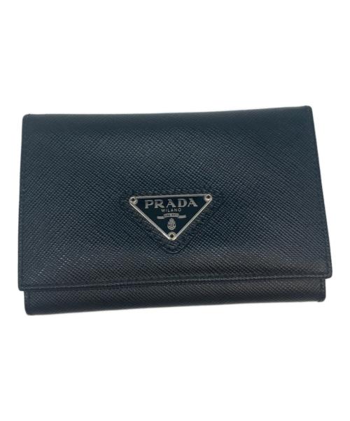 PRADA（プラダ）PRADA (プラダ) サフィアーノ 名刺入れ ブラックの古着・服飾アイテム
