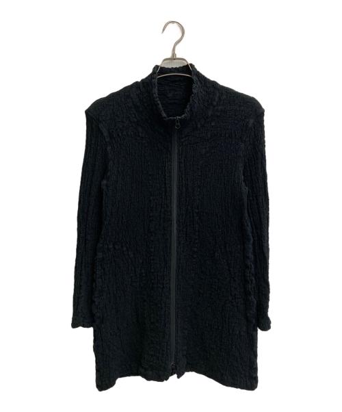 me ISSEY MIYAKE（ミーイッセイ ミヤケ）me ISSEY MIYAKE (ミーイッセイ ミヤケ) ワッシャー加工ジップジャケット ブラック サイズ:SIZE Freeの古着・服飾アイテム