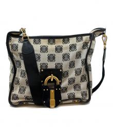 LOEWE（ロエベ）の古着「アナグラムショルダーバッグ」｜ブラック×ライトグレー
