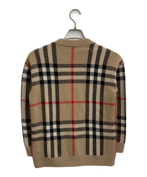 BURBERRY（バーバリー）BURBERRY (バーバリー) ノバチェック柄Vネックカーディガン ベージュ サイズ:140cmの古着・服飾アイテム