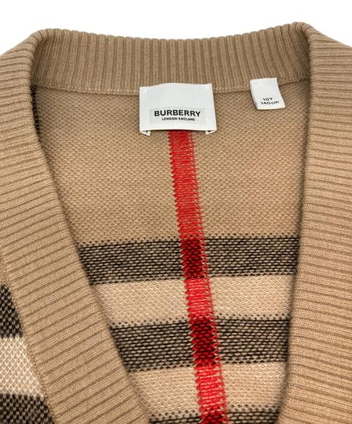 BURBERRY（バーバリー）BURBERRY (バーバリー) ノバチェック柄Vネックカーディガン ベージュ サイズ:140cmの古着・服飾アイテム