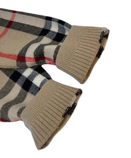 BURBERRY（バーバリー）BURBERRY (バーバリー) ノバチェック柄Vネックカーディガン ベージュ サイズ:140cmの古着・服飾アイテム