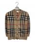 BURBERRY（バーバリー）の古着「ノバチェック柄Vネックカーディガン」｜ベージュ