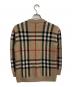 BURBERRY (バーバリー) ノバチェック柄Vネックカーディガン ベージュ サイズ:140cm：10000円