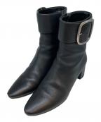 Saint Laurent Parisサンローランパリ）の古着「Leather Joplin Buckle Ankle Boots レザー ジョプリン バックル アンクルブーツ」｜ブラック
