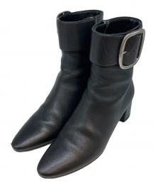 Saint Laurent Paris（サンローランパリ）の古着「Leather Joplin Buckle Ankle Boots レザー ジョプリン バックル アンクルブーツ」｜ブラック