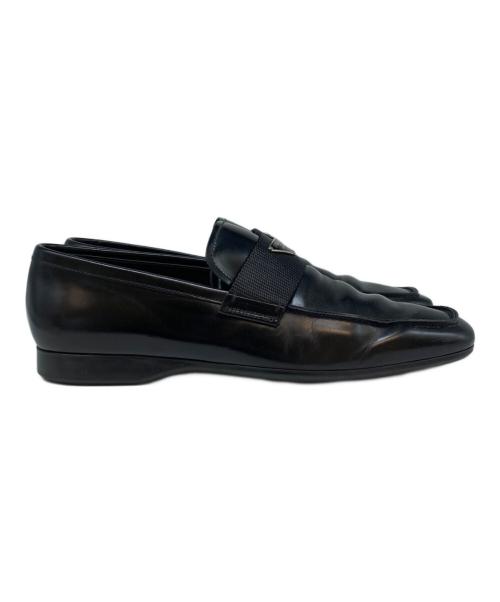 PRADA（プラダ）PRADA (プラダ) スクエアトゥローファー ブラック サイズ:SIZE 6の古着・服飾アイテム