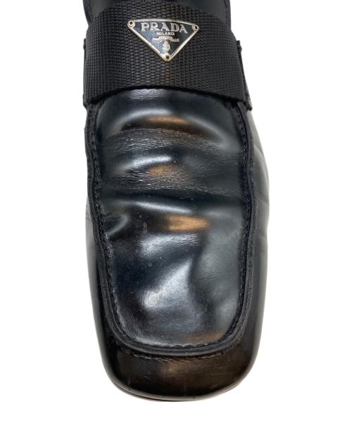 PRADA（プラダ）PRADA (プラダ) スクエアトゥローファー ブラック サイズ:SIZE 6の古着・服飾アイテム