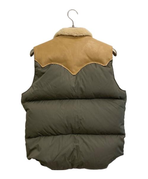 RockyMountainFeatherBed（ロッキーマウンテンフェザーベッド）RockyMountainFeatherBed (ロッキーマウンテンフェザーベッド) クリスティ レザー切替ダウンベスト オリーブ サイズ:SIZE 40の古着・服飾アイテム