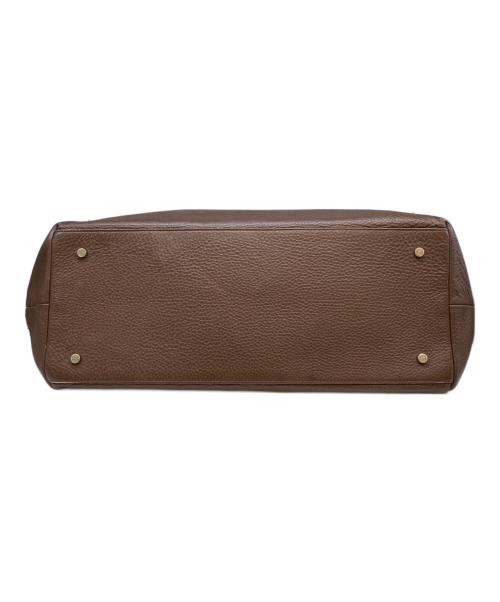 ERMENEGILDO ZEGNA（エルメネジルド・ゼニア）Ermenegildo Zegna (エルメネジルド・ゼニア) レザーバッグ ブラウンの古着・服飾アイテム