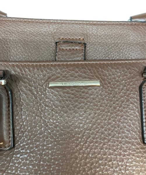 ERMENEGILDO ZEGNA（エルメネジルド・ゼニア）Ermenegildo Zegna (エルメネジルド・ゼニア) レザーバッグ ブラウンの古着・服飾アイテム