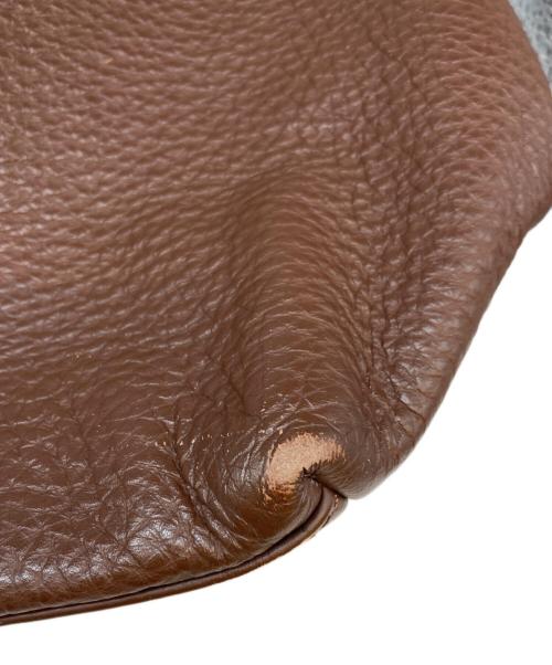 ERMENEGILDO ZEGNA（エルメネジルド・ゼニア）Ermenegildo Zegna (エルメネジルド・ゼニア) レザーバッグ ブラウンの古着・服飾アイテム