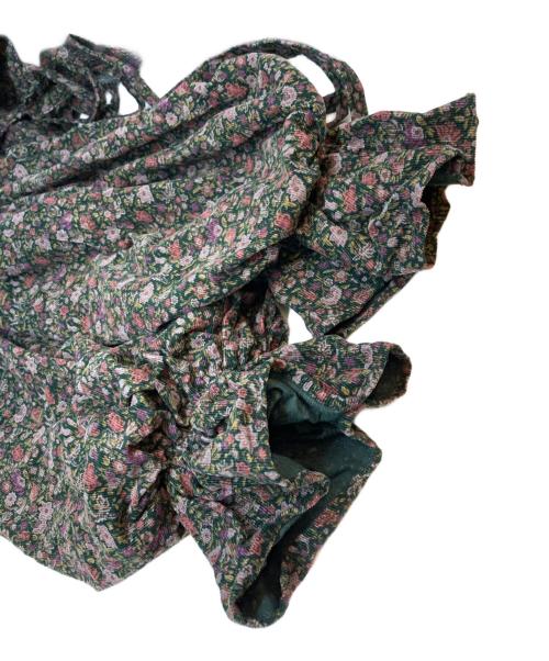 rurumu:（ルルムウ）rurumu: (ルルムウ) drawstring flower printed mini dress グリーン×ピンク サイズ:SIZE Freeの古着・服飾アイテム