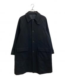STEVEN ALAN（スティーブンアラン）の古着「FLAT MELTON CAMP COLLAR BALMACAAN COAT」｜ブラック
