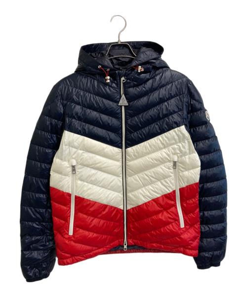MONCLER（モンクレール）MONCLER (モンクレール) PALLISER GIUBBOTTO ダウンジャケット ネイビー×ホワイト サイズ:SIZE 3の古着・服飾アイテム